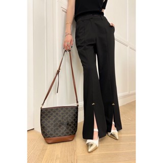 ♥ เช็คสินค้าก่อนสั่ง CELINE CLASSIC TROUSERS + BELT กางเกงขายาว ทรงสวยมาก ผ้าหนา ทรงสวย ผ่าหน้า ซีลีน เซลีน