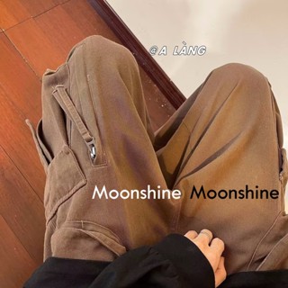 Moon  กางเกงขายาว คาร์โก้ กางเกง เชือกอเมริกันคลาสิค Cargo pants 2023 NEW 072827 รุ่นใหม่ ทันสมัย Korean Style ทันสมัย C98BBDE 36Z230909