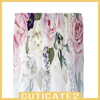 [Cuticate2] ผ้าม่านโพลีเอสเตอร์ พิมพ์ลายดอกไม้ สีชมพู ทนทาน สําหรับตกแต่งห้องนั่งเล่น