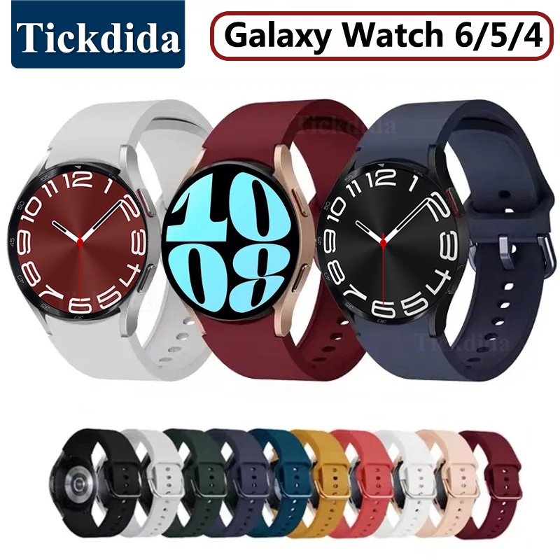 Straps 49 บาท สายนาฬิกาข้อมือซิลิโคน ไม่มีช่องว่าง สําหรับ Samsung Galaxy Watch 6 4 5 Pro 43 มม. 44 มม. 46 มม. 47 มม. Galaxy Watch 6 Classic Band Watches