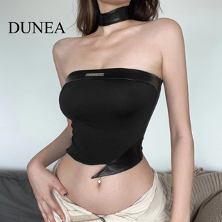 Dunea เสื้อท่อนบน สีพื้น แฟชั่นสตรีท