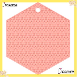 Forever แผ่นรองแก้ว ซิลิโคน ทนความร้อน 4 สี 7 X 7 X 0.23 นิ้ว 4 ชิ้น