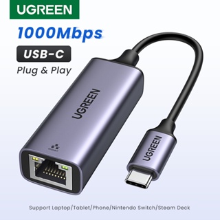 Ugreen อะแดปเตอร์การ์ดเครือข่ายอีเธอร์เน็ต USB เป็นอีเธอร์เน็ต 1000Mbps USB C เป็น RJ45 Lan Thunderbolt 3 สําหรับแล็ปท็อป Type C