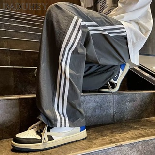 DaDuHey🔥 Dopamine Wear Mens and Womens 2023 New American Retro All-Match Striped Sports Pants Summer Thin Fashion Loose Jogger Pants Casual Pants