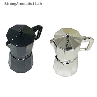 Strongaromatic โมเดลกาต้มน้ําโลหะ หม้อกาแฟจิ๋ว 1:12 สําหรับตกแต่งบ้านตุ๊กตา