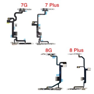 ปุ่มปรับระดับเสียง เปิดปิด สายเคเบิลอ่อน พร้อมโลหะ สําหรับ IP 7 8 Plus 1 ชิ้น