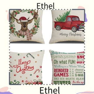 Ethel1 ปลอกหมอนอิงโซฟา สีแดง รูปกวาง รถบรรทุก เก้าอี้ ห้องนั่งเล่น