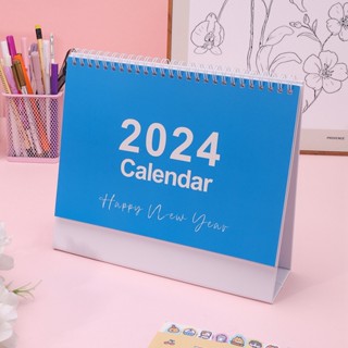 Hosty ปฏิทินตั้งโต๊ะ ภาษาอังกฤษ 2024 สร้างสรรค์ สไตล์อเมริกัน สําหรับตกแต่ง