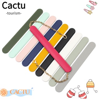 Cactu สายสะพายกระเป๋า หนัง PU กันลื่น ปรับได้ คุณภาพสูง สีพื้น แบบเปลี่ยน DIY สําหรับผู้หญิง 2 ชิ้น