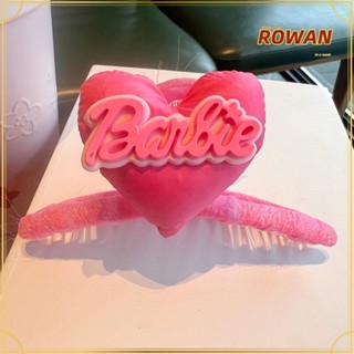 Rowans กิ๊บติดผมหางม้า รูปตุ๊กตาบาร์บี้ สีพื้น หรูหรา เครื่องประดับแฟชั่น สําหรับเด็กผู้หญิง