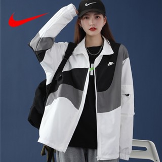 [ขายดี พร้อมส่ง] Nike ของแท้ 100% เสื้อแจ็กเก็ต แขนยาว พิมพ์ลาย สไตล์บูติก ลําลอง สีพื้น แฟชั่นสําหรับผู้หญิง