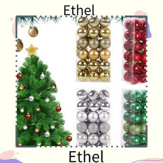 Ethel1 ลูกบอลพลาสติก ขนาด 4 ซม. สําหรับแขวนตกแต่งคริสต์มาส 36 ชิ้น