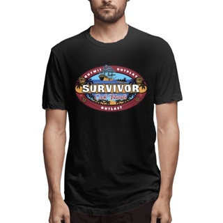 เสื้อยืดคอกลม ผ้าฝ้าย พิมพ์ลาย Survivor Cook Islands สไตล์คลาสสิก สําหรับผู้ชาย