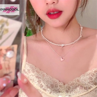 Pinkcool สร้อยคอโซ่ ประดับลูกปัดไข่มุก รูปหัวใจ ดาว นางฟ้า ไหปลาร้า หวานแหวว เครื่องประดับแฟชั่น สําหรับผู้หญิง ขายดี