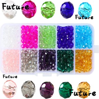 Future ลูกปัดแก้วคริสตัล 10 มม. 10 สี พร้อมกล่องคอนเทนเนอร์ DIY 150 ชิ้น