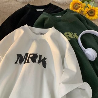 เสื้อยืดคอกลม แขนสั้น พิมพ์ลายตัวอักษร MRK สไตล์อเมริกัน โอเวอร์ไซซ์ M-8XL แฟชั่นฤดูร้อน สําหรับทุกเพศ