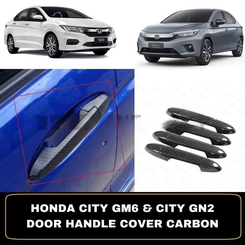 ฝาครอบมือจับ คาร์บอนไฟเบอร์ สําหรับ Honda City GN2 2020-2024 Sedan Hatchback &amp; City GM6 2014-2019