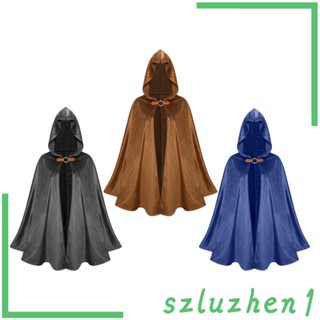 [Szluzhen1] เสื้อคลุมคอสเพลย์แม่มด มีฮู้ด พร้อมตะขอ สไตล์พังก์ ยุคกลาง อัศวินเหนือ สําหรับผู้หญิง และผู้ชาย