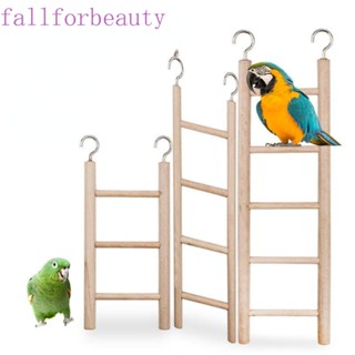 Fallforbeauty บันไดไม้ พร้อมตะขอแขวน ทนทาน สําหรับนกแก้ว