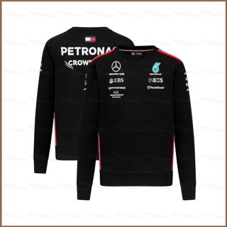 Hq1 เสื้อยืดกีฬา แขนยาว พลัสไซซ์ ลาย Mercedes AMG F1 2023 QH1