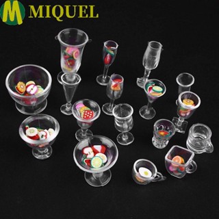 Miquel จานแก้วพลาสติกใส ขนาดเล็ก DIY สําหรับบ้านตุ๊กตา