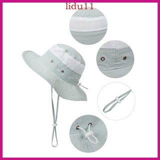 Lid หมวกบักเก็ต ผ้าตาข่าย ระบายอากาศ พับได้ สีพื้น สําหรับเด็กวัยหัดเดิน