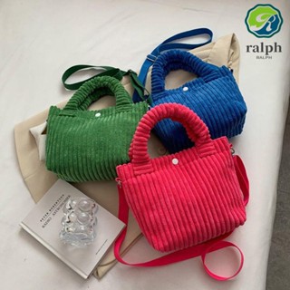 Ralph กระเป๋าถือ กระเป๋าสะพายไหล่ ผ้าลูกฟูก สีพื้น เรียบง่าย สําหรับใส่โทรศัพท์มือถือ เหรียญ ของขวัญ