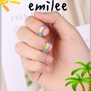 Emilee ต่างหูห่วง จี้รูปหัวใจ โรแมนติก สําหรับผู้หญิง