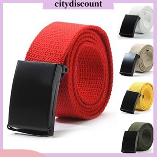 &lt;citydiscount&gt; เข็มขัดคาดเอว ผ้าแคนวาส ลําลอง สีพื้น สําหรับทุกเพศ