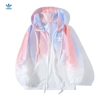 Adidas ของแท้ 100% เสื้อกันลม มีฮู้ด UPF50+ สีมัดย้อม แฟชั่นฤดูร้อน สําหรับผู้ชาย และผู้หญิง เหมาะกับการขี่จักรยาน