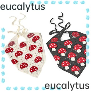 Eucalytus1 ที่คาดผม ผ้าพันคอ ผ้าโพกหัว ทรงสามเหลี่ยม ลายเห็ด