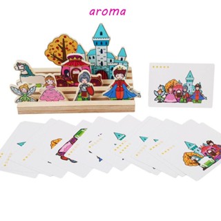 Aroma ของเล่นไม้จับคู่ บล็อกตัวต่อ Montessori ของเล่นเสริมการเรียนรู้ สําหรับเด็ก