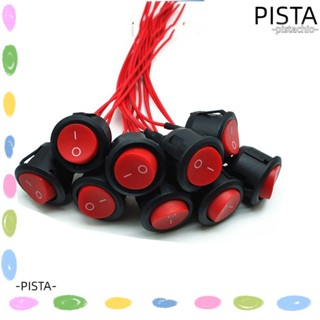 PISTA สวิตช์โยก เปิด ปิด ทรงกลม สีแดง 6A 250V SPST สําหรับเรือ รถยนต์ 10 ชิ้น