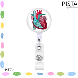 Pista รีลป้าย รูปหัวใจ ABS พับเก็บได้ พยาบาล 360° สํานักงานหมุน