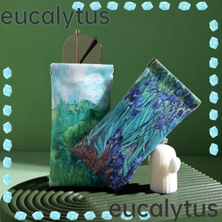 Eucalytus1 กระเป๋าใส่แว่นตากันแดด หนัง PU แบบหนา กันน้ํา ปิดอัตโนมัติ พิมพ์ลายดอกไม้ สําหรับผู้หญิง