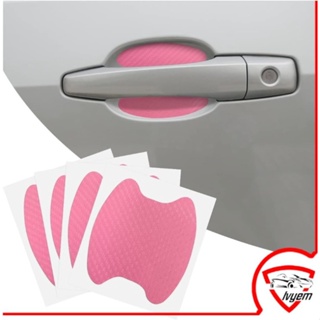 4ชิ้นรถประตูจับสติ๊กเกอร์คาร์บอนไฟเบอร์รอยขีดข่วนอัตโนมัติปร…