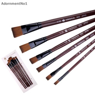 Adornmentno1 แปรงไนล่อนอะคริลิค สําหรับศิลปินบูติก 6 ชิ้น ต่อชุด