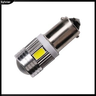 [sylviar] หลอดไฟ Led BA9S-5630-6SMD 12v อะลูมิเนียม สีขาว สําหรับติดป้ายทะเบียนรถยนต์