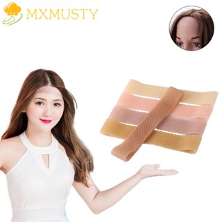 Mxmusty ยางรัดผม ซิลิโคน ใส ยืดหยุ่น ระบายอากาศ มองไม่เห็น สีดํา ทนทาน สําหรับผู้หญิง