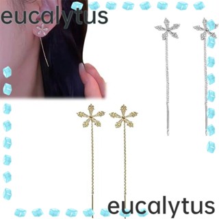 Eucalytus1 ต่างหูสตั๊ด โลหะผสม รูปดอกไม้ 3 คู่ สําหรับผู้หญิง