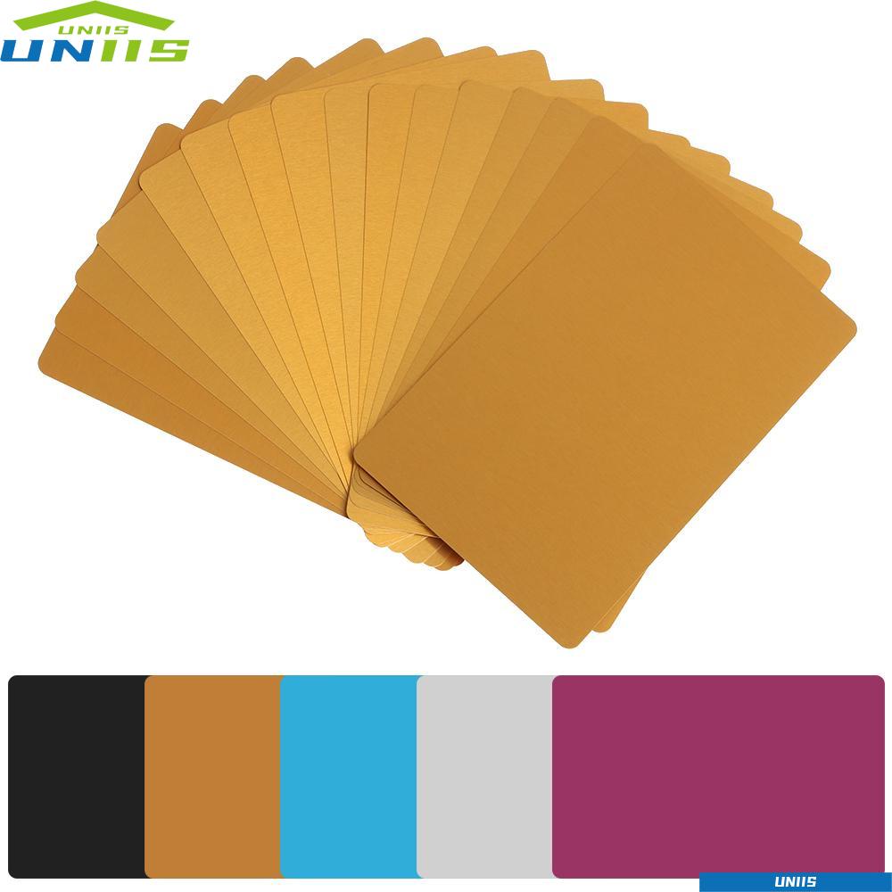 Uniis นามบัตรแกะสลักเลเซอร์ อลูมิเนียม 50 ชิ้น ต่อชุด