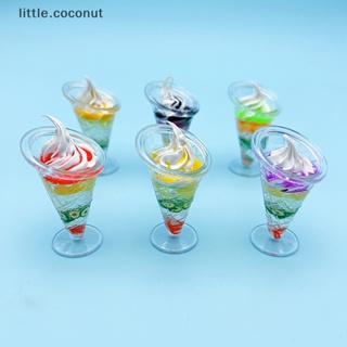 [little.coconut] เครื่องประดับเรซิ่น รูปถ้วยไอศกรีม เรืองแสง ขนาดเล็ก DIY สําหรับตกแต่งบูติก