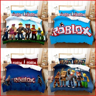 Yb1 Roblox 3in1 ชุดเครื่องนอน ผ้าปูที่นอน ผ้าห่ม ลายหมู ซักทําความสะอาดได้ ใส่สบาย BY1