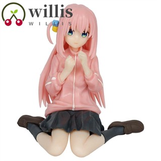 Willis Gotoh Hitori โมเดลฟิกเกอร์ PVC รูปการ์ตูนผู้หญิงนั่ง สีชมพู สําหรับตกแต่งโต๊ะทํางาน