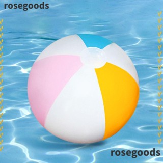 Rosegoods1 ลูกบอลชายหาดเป่าลม PVC ขนาดใหญ่ 40 ซม. หลากสี 30 ซม. ของเล่นชายหาด สําหรับเด็ก