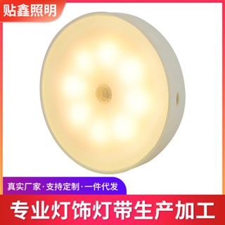 Spot second hair# Human body induction nightlight intelligent infrared induction nightlight night light USB wardrobe cabinet bedside eye protection lamp 8cc