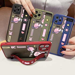 Realme C25 C25S C15 C12 C11 C2 C3 XT Pro 2 3 2021 เคสเรียวมี สำหรับ Case Happy Rabbit เคส เคสโทรศัพท์ เคสมือถือ Wristband Clear Cases