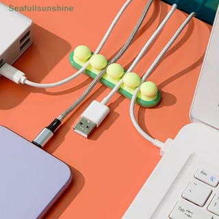 Seaf&gt; คลิปซิลิโคน สําหรับจัดเก็บสายเคเบิล USB หูฟัง และเมาส์