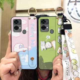 Shockproof Dirt-resistant Phone Case For Oukitel C33 Silicone Waterproof Anti-knock Phone Holder Cartoon Kickstand ring Lanyard