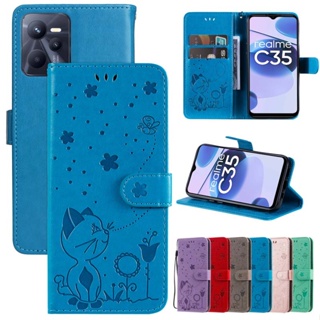 เคสมือถือ แบบหนัง ฝาพับ สําหรับ Realme C35 C30 OPPO Realme C11 C12 C17 C20 C31 C33